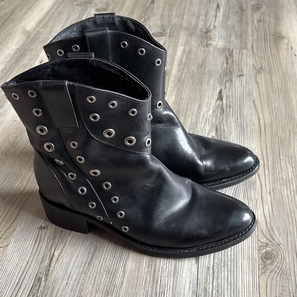 Frye Womens Diana Grommet Short Boot Black Leather Size 8.5 M - Picture 10 of 16